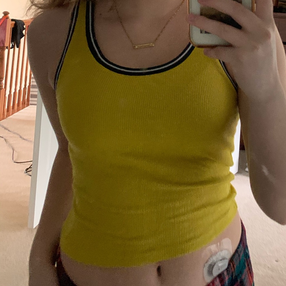 aeropostale yellow/navy tank